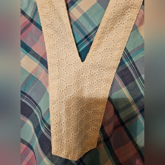 #305 LLBean- Orange or Purple V-Neck Plaid Tunic Tops- Sz. XL- - Picture 11 of 14